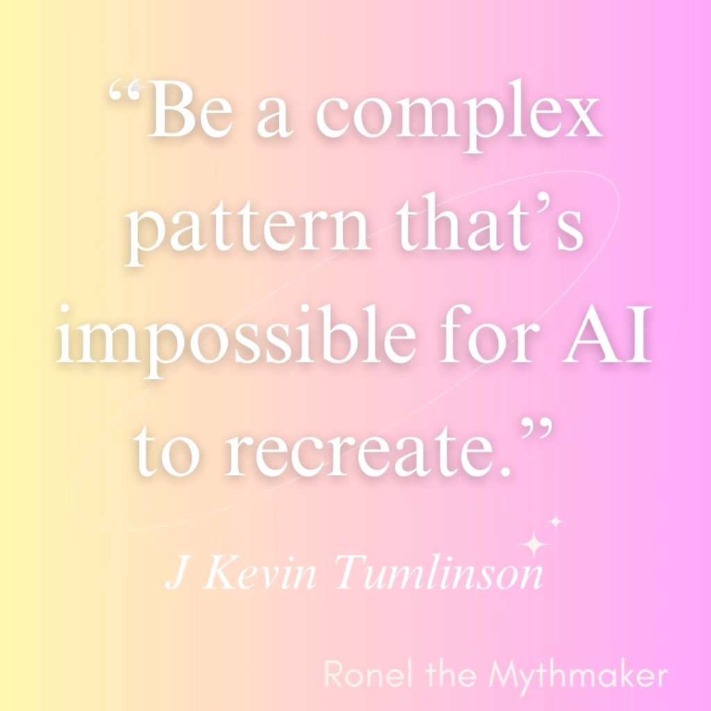 be a complex pattern that's impossible for ai to recreate j kevin tumlinson